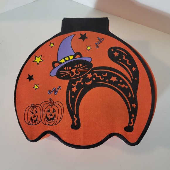 PartyLite Halloween Black Cat Fabric Storage Box RARE - Picture 1 of 5